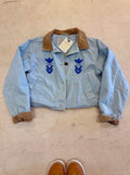 LL Bean Barn Jacket — Blue Sky with Blue Bloom