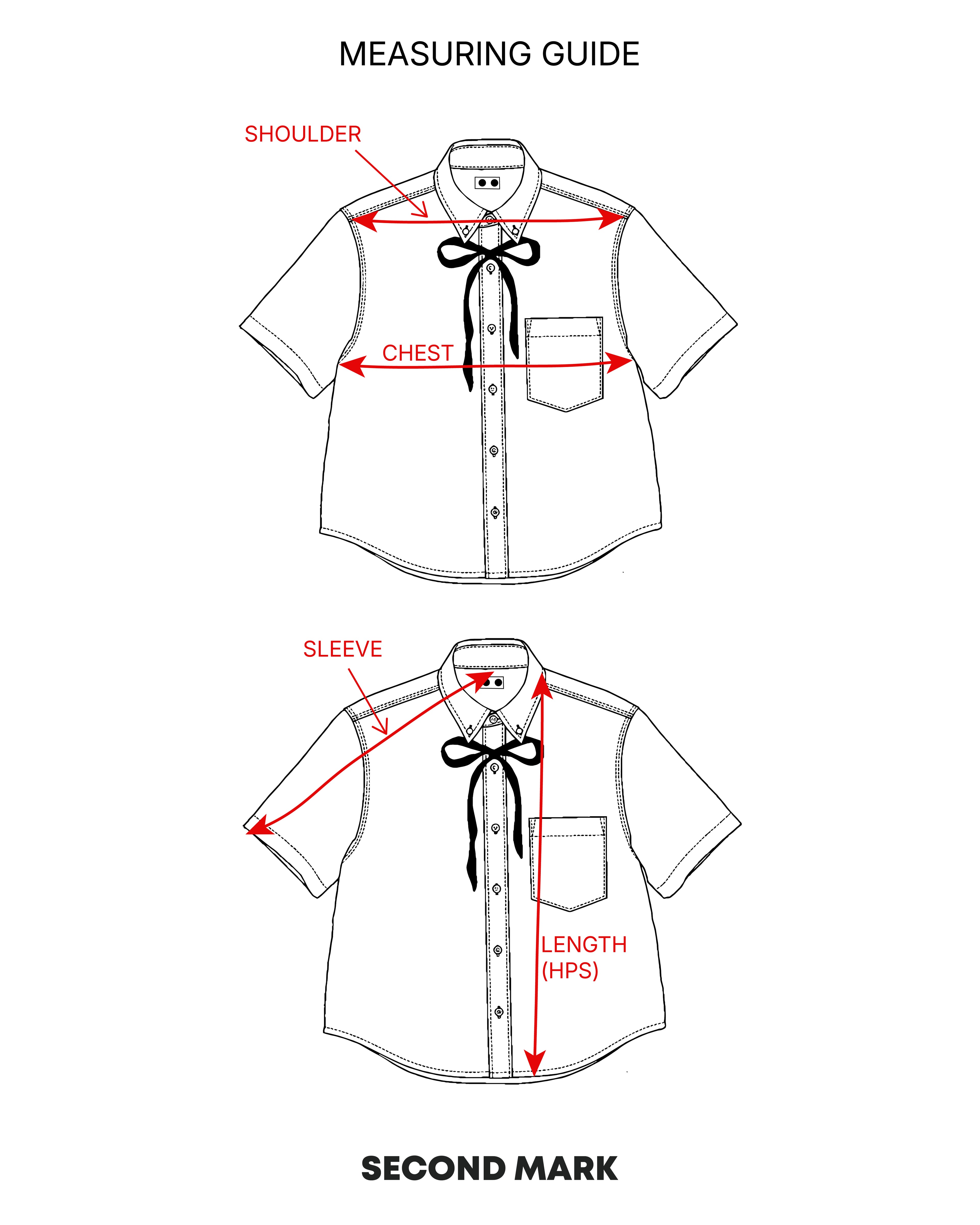 Cropped Button Down — Light Blue Chambray with Red Fish