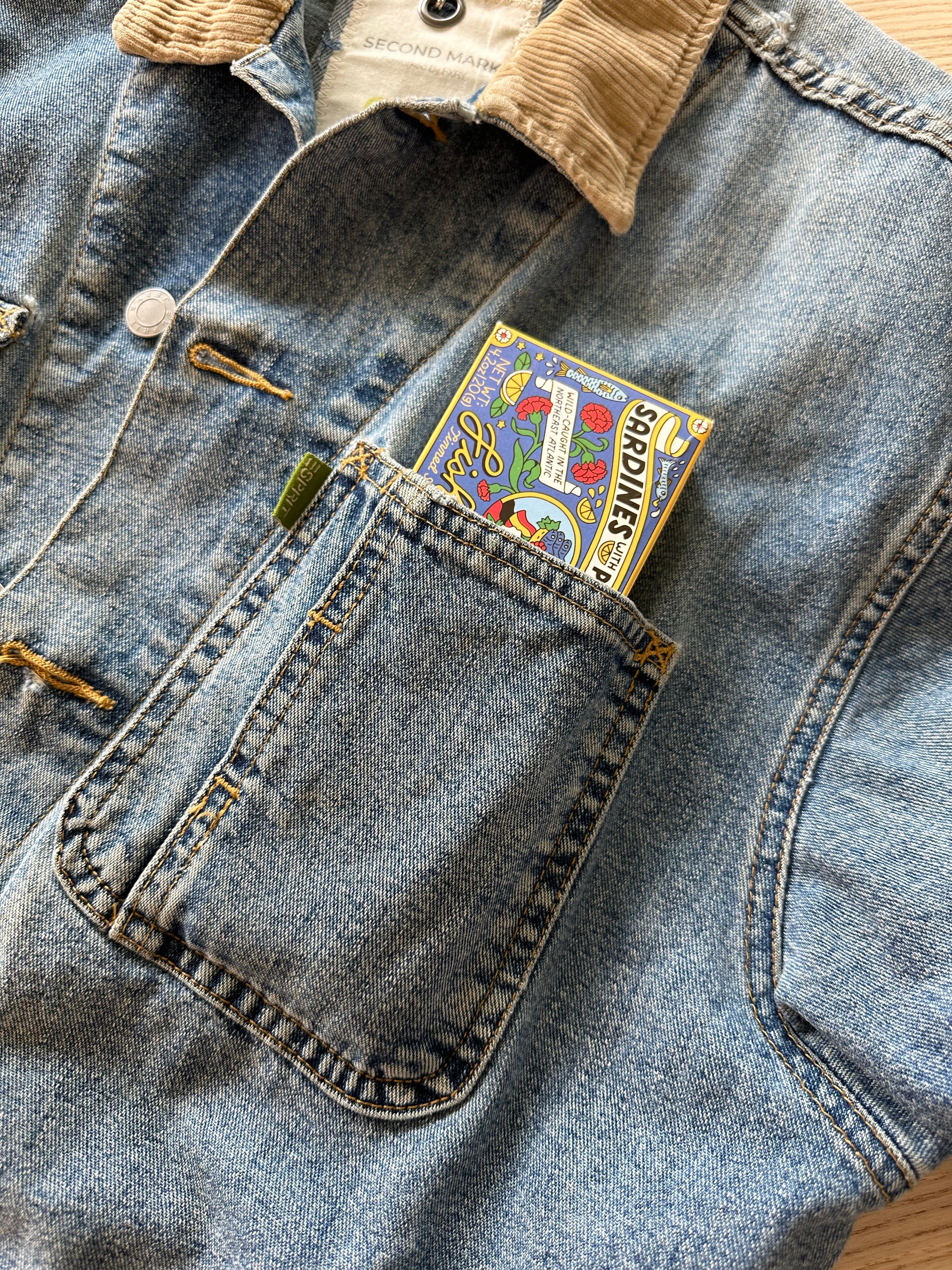 Esprit Denim Chore Coat — Vintage Mid-Wash with Sardines