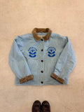 LL Bean Barn Jacket — Blue Sky with Blue Nordic Flower
