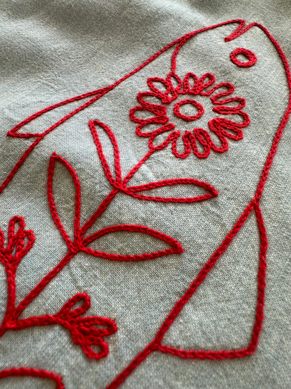 Cropped Short Sleeve Button Down — Light Blue with Red Fish