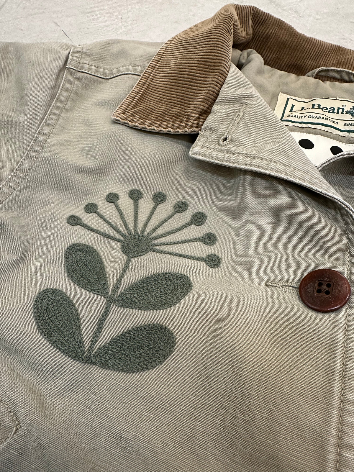 LL Bean Barn Jacket — Grey and Green
