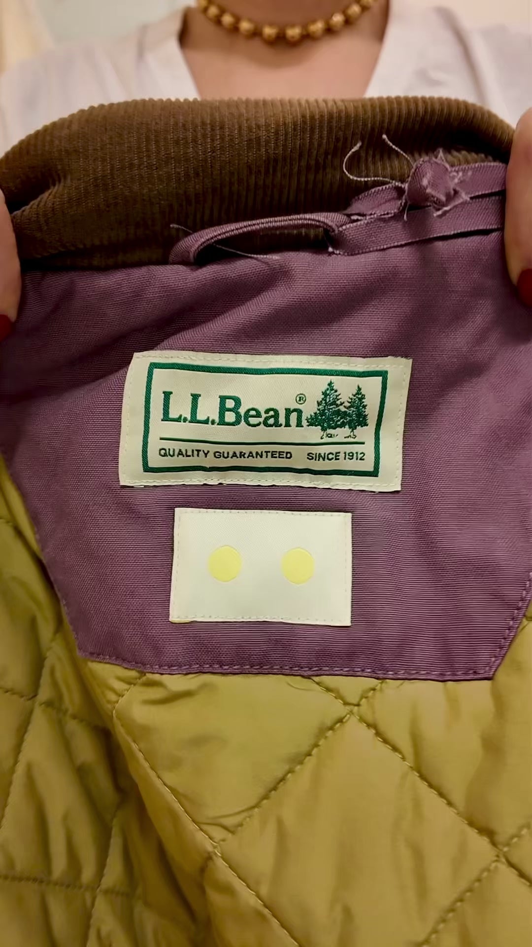 LL Bean Barn Jacket — Plum with Red Nordic Flower