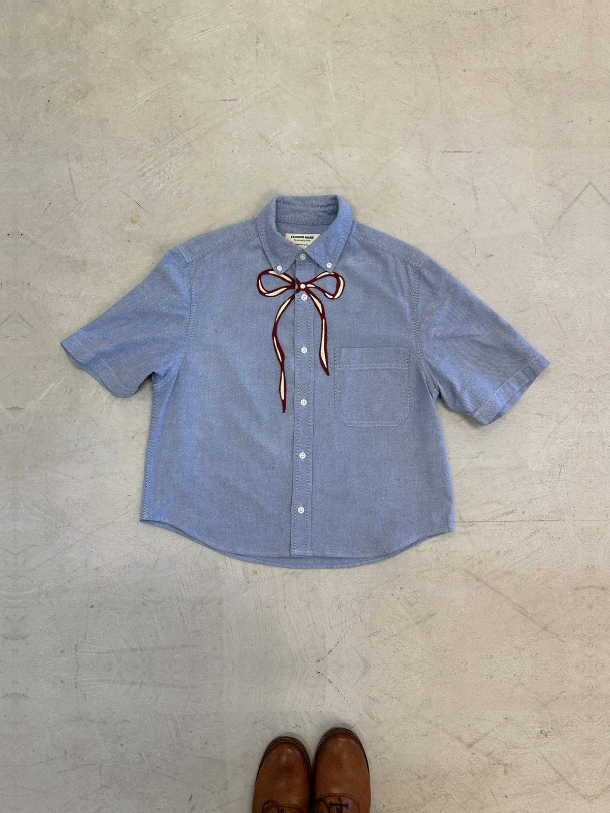 Short Sleeve Button Down — Light Blue